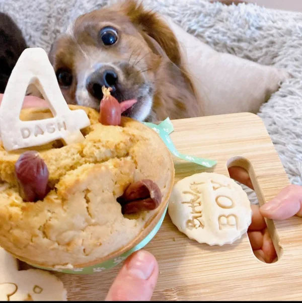 Dog birthday cake personalised sausage surprise - Image 2